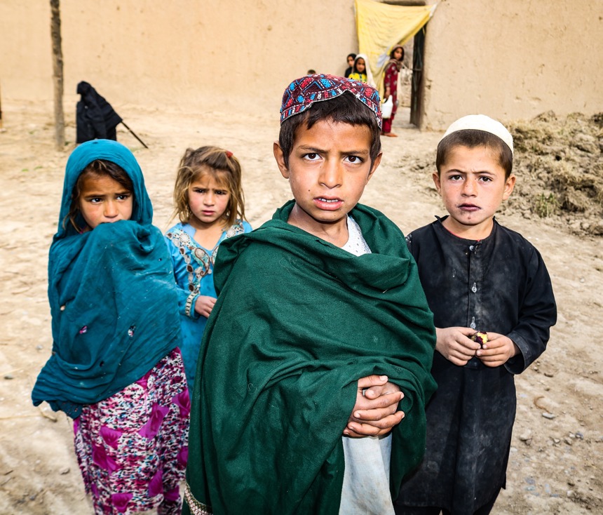Group of children in Kandahar province, Afghanistan