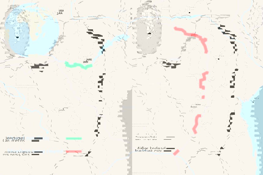 Map showing the location of cleared and uncleared minefields in Zimbabwe